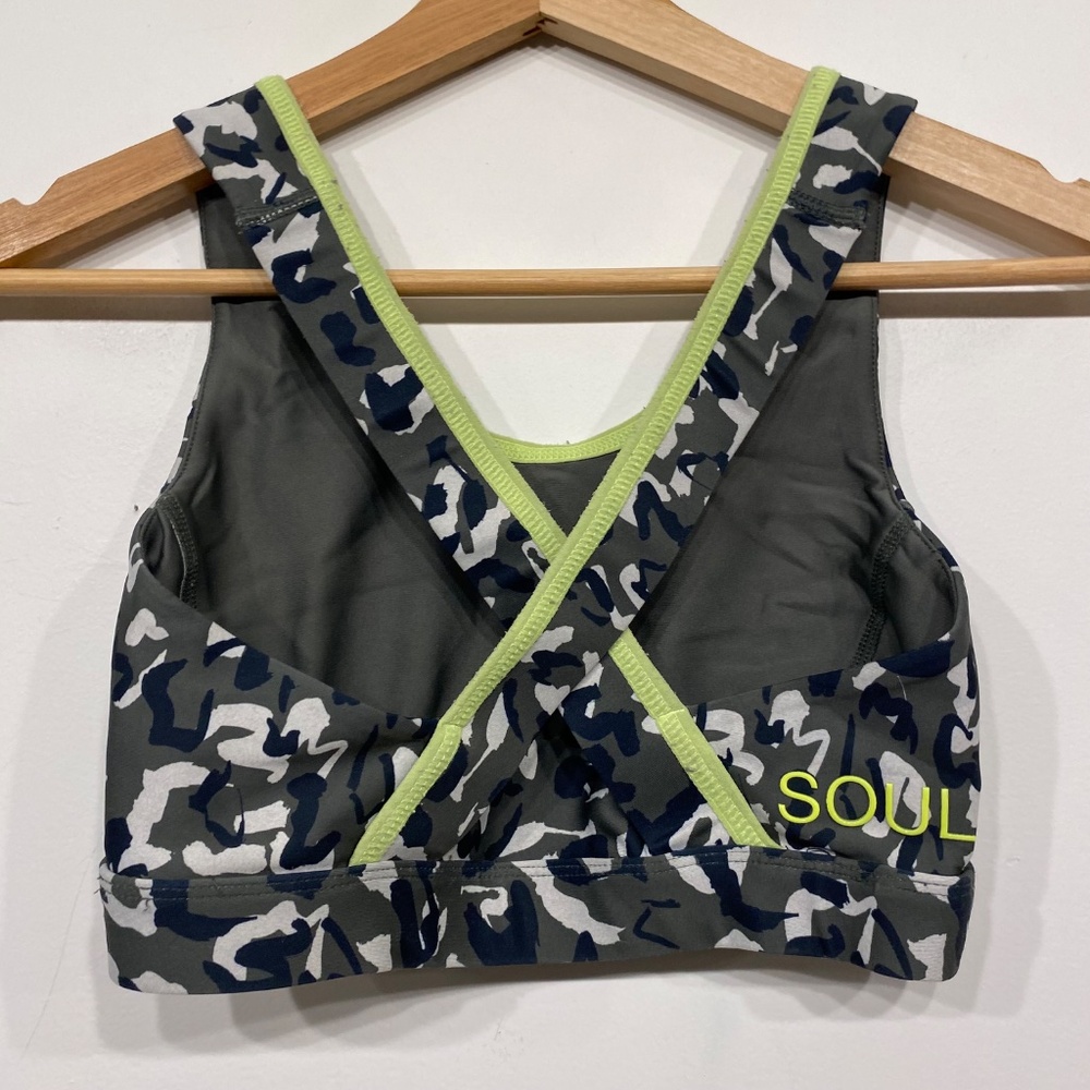 Soulcycle Green‎ Camo Print Sports Bra XS - Picture 2 of 2